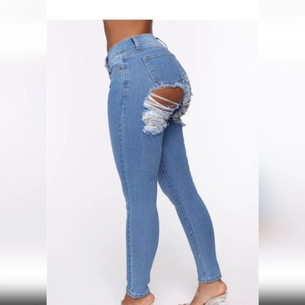 Super stretch distressed skinny jeans - Picture 4 of 5